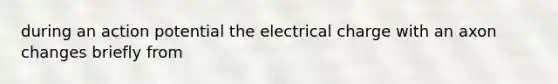 during an action potential the electrical charge with an axon changes briefly from