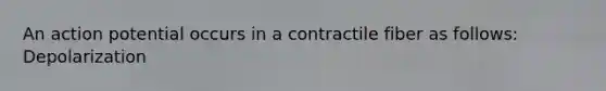 An action potential occurs in a contractile fiber as follows: Depolarization