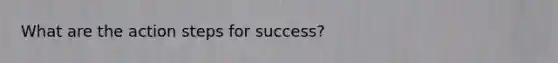 What are the action steps for success?