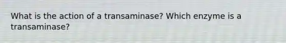 What is the action of a transaminase? Which enzyme is a transaminase?