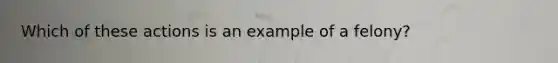 Which of these actions is an example of a felony?