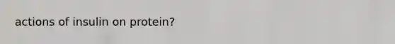 actions of insulin on protein?