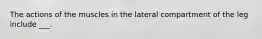 The actions of the muscles in the lateral compartment of the leg include ___.