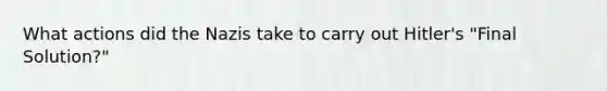What actions did the Nazis take to carry out Hitler's "Final Solution?"