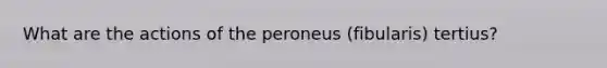 What are the actions of the peroneus (fibularis) tertius?