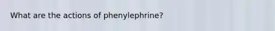 What are the actions of phenylephrine?