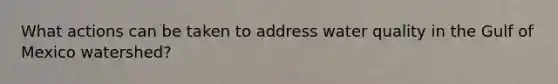 What actions can be taken to address water quality in the Gulf of Mexico watershed?