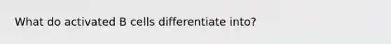 What do activated B cells differentiate into?