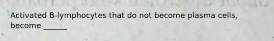 Activated B-lymphocytes that do not become plasma cells, become ______