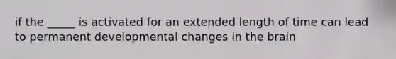 if the _____ is activated for an extended length of time can lead to permanent developmental changes in the brain