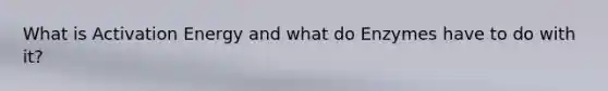 What is Activation Energy and what do Enzymes have to do with it?