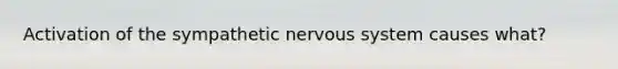 Activation of the sympathetic nervous system causes what?