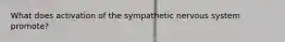 What does activation of the sympathetic nervous system promote?