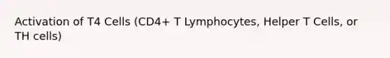 Activation of T4 Cells (CD4+ T Lymphocytes, Helper T Cells, or TH cells)