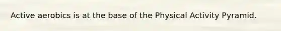 Active aerobics is at the base of the Physical Activity Pyramid.