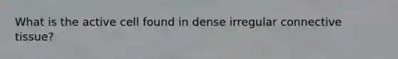 What is the active cell found in dense irregular connective tissue?