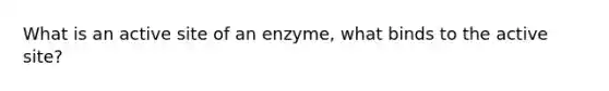 What is an active site of an enzyme, what binds to the active site?