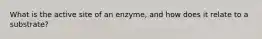 What is the active site of an enzyme, and how does it relate to a substrate?