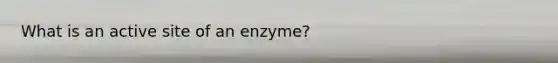 What is an active site of an enzyme?