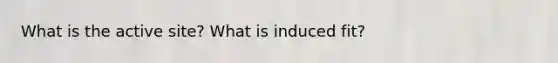 What is the active site? What is induced fit?