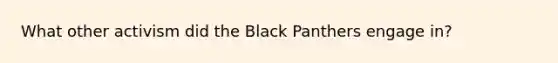 What other activism did the Black Panthers engage in?