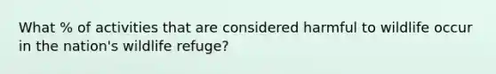 What % of activities that are considered harmful to wildlife occur in the nation's wildlife refuge?