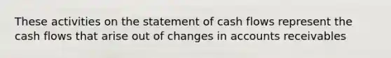 These activities on the statement of cash flows represent the cash flows that arise out of changes in accounts receivables