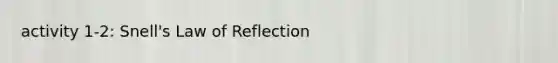 activity 1-2: Snell's Law of Reflection