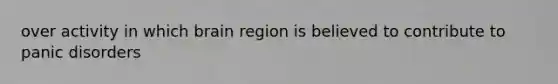over activity in which brain region is believed to contribute to panic disorders