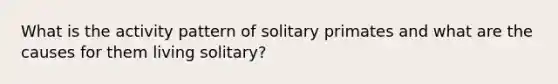 What is the activity pattern of solitary primates and what are the causes for them living solitary?