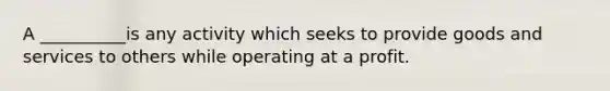 A __________is any activity which seeks to provide goods and services to others while operating at a profit.