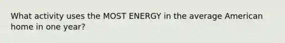 What activity uses the MOST ENERGY in the average American home in one year?