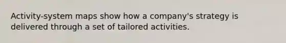 Activity-system maps show how a company's strategy is delivered through a set of tailored activities.