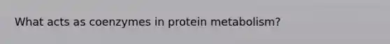 What acts as coenzymes in protein metabolism?