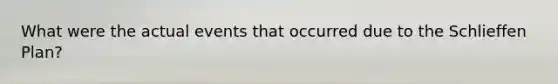 What were the actual events that occurred due to the Schlieffen Plan?