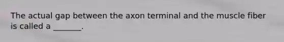 The actual gap between the axon terminal and the muscle fiber is called a _______.