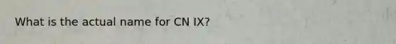 What is the actual name for CN IX?