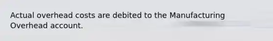 Actual overhead costs are debited to the Manufacturing Overhead account.