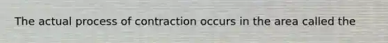 The actual process of contraction occurs in the area called the