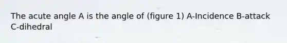 The acute angle A is the angle of (figure 1) A-Incidence B-attack C-dihedral