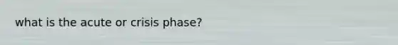 what is the acute or crisis phase?