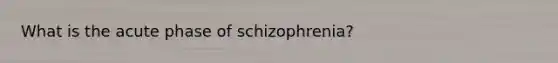 What is the acute phase of schizophrenia?