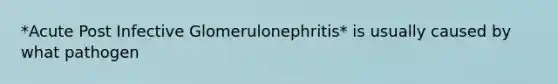 *Acute Post Infective Glomerulonephritis* is usually caused by what pathogen