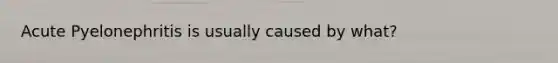 Acute Pyelonephritis is usually caused by what?