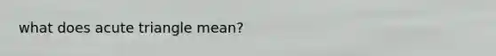 what does acute triangle mean?
