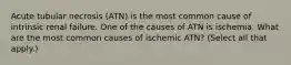 Acute tubular necrosis (ATN) is the most common cause of intrinsic renal failure. One of the causes of ATN is ischemia. What are the most common causes of ischemic ATN? (Select all that apply.)