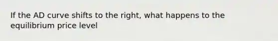 If the AD curve shifts to the right, what happens to the equilibrium price level