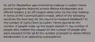 An ad for Maybelline age-minimizing makeup in Ladies' Home Journal magazine featured actress Melina Kanakaredes and offered readers a 1-off coupon when they try the new makeup. In terms of the communication model, which of the following would be the best way for the source to measure feedback? A) the number of subscribers to Ladies' Home Journal B) the number of people make up the target market C) the number of people who redeem the coupon D) the number of people who were exposed to the ad E) the number of people to whom Melina Kanakaredes is an appealing spokesperson