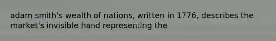 adam smith's wealth of nations, written in 1776, describes the market's invisible hand representing the