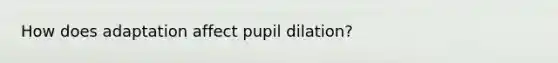 How does adaptation affect pupil dilation?